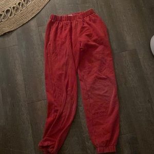 Womens red sweatpants
